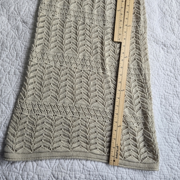 Roots Beige Maxi Dress Crochet Summer Beach Cover Up Size Medium - Picture 12 of 12